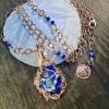 Cobalt Sea Glass & Bling Pendant - Image 5