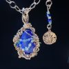 Cobalt Sea Glass & Bling Pendant - Image 4