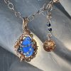 Cobalt Sea Glass & Bling Pendant - Image 3