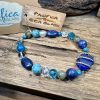 Deep Blue Sea Glass and Gemstone Bracelet - Image 3