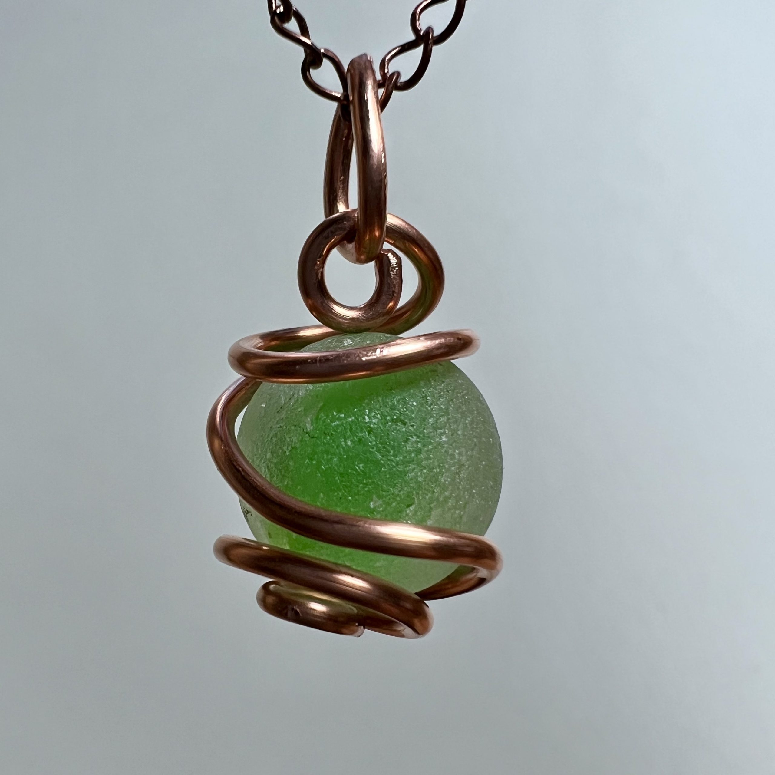 Frosty Sea Glass Marble Pendant