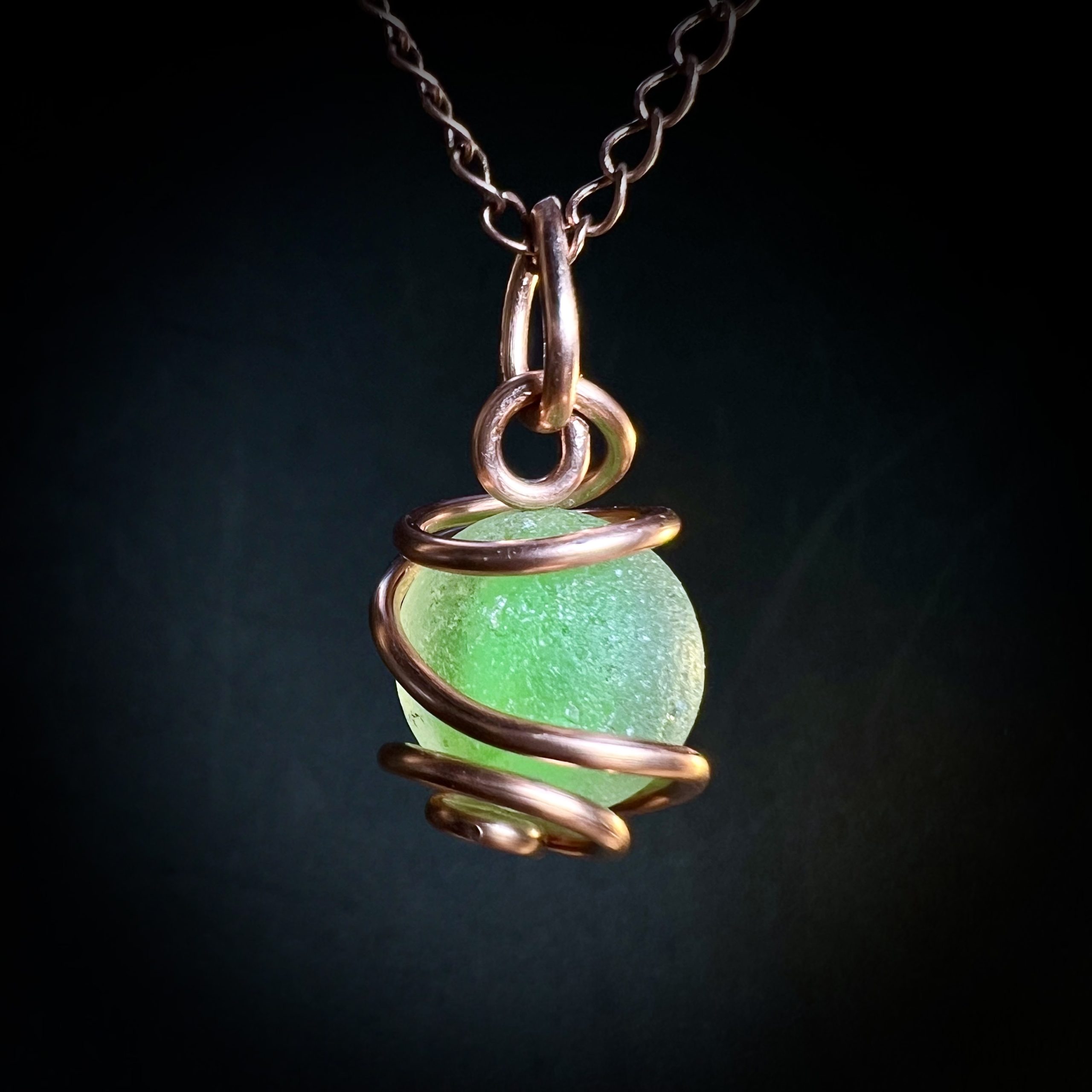 Frosty Sea Glass Marble Pendant - Image 3