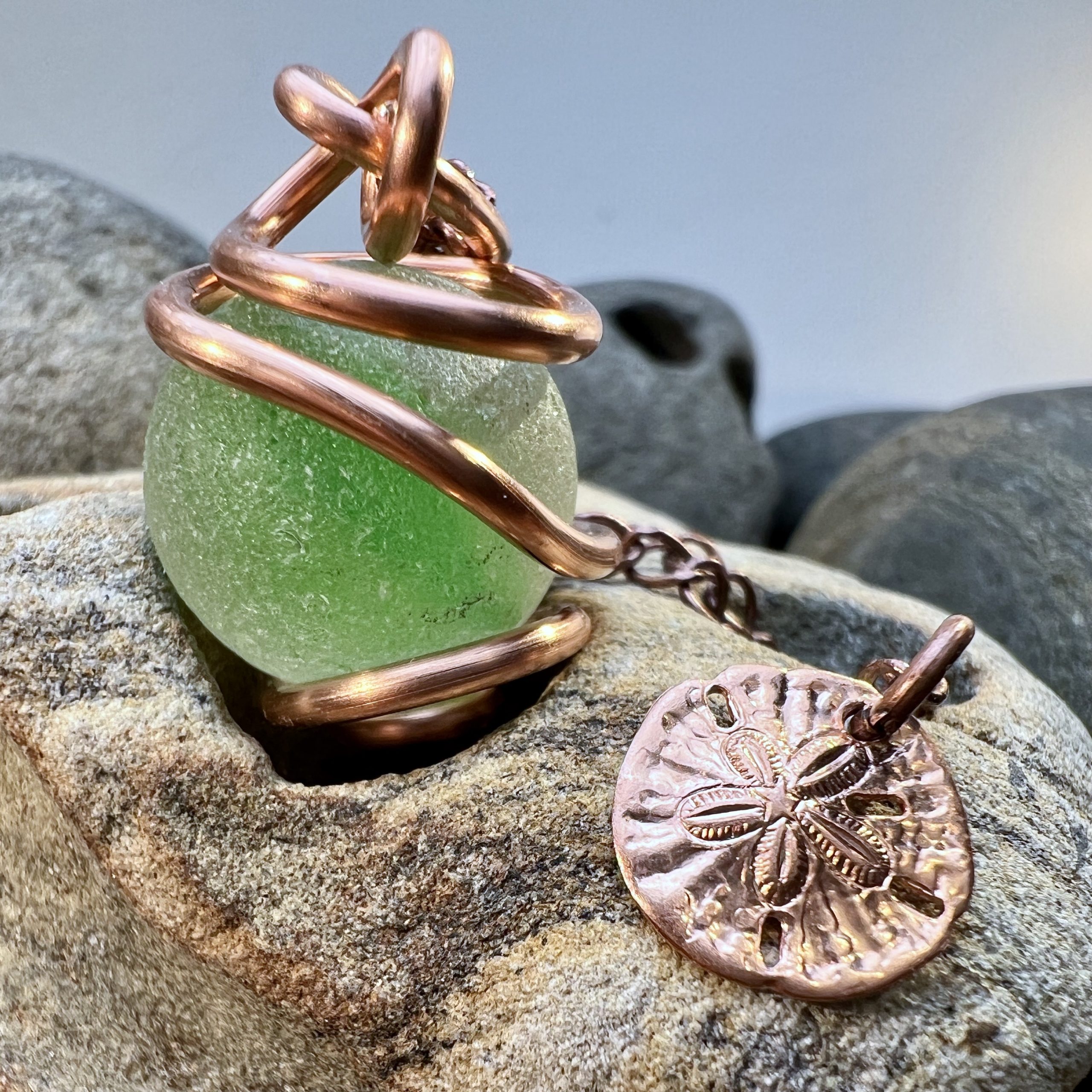 Frosty Sea Glass Marble Pendant - Image 2