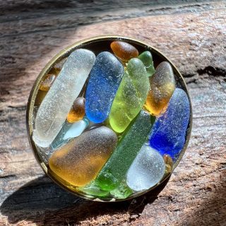 Sea Glass Mosaic Pin