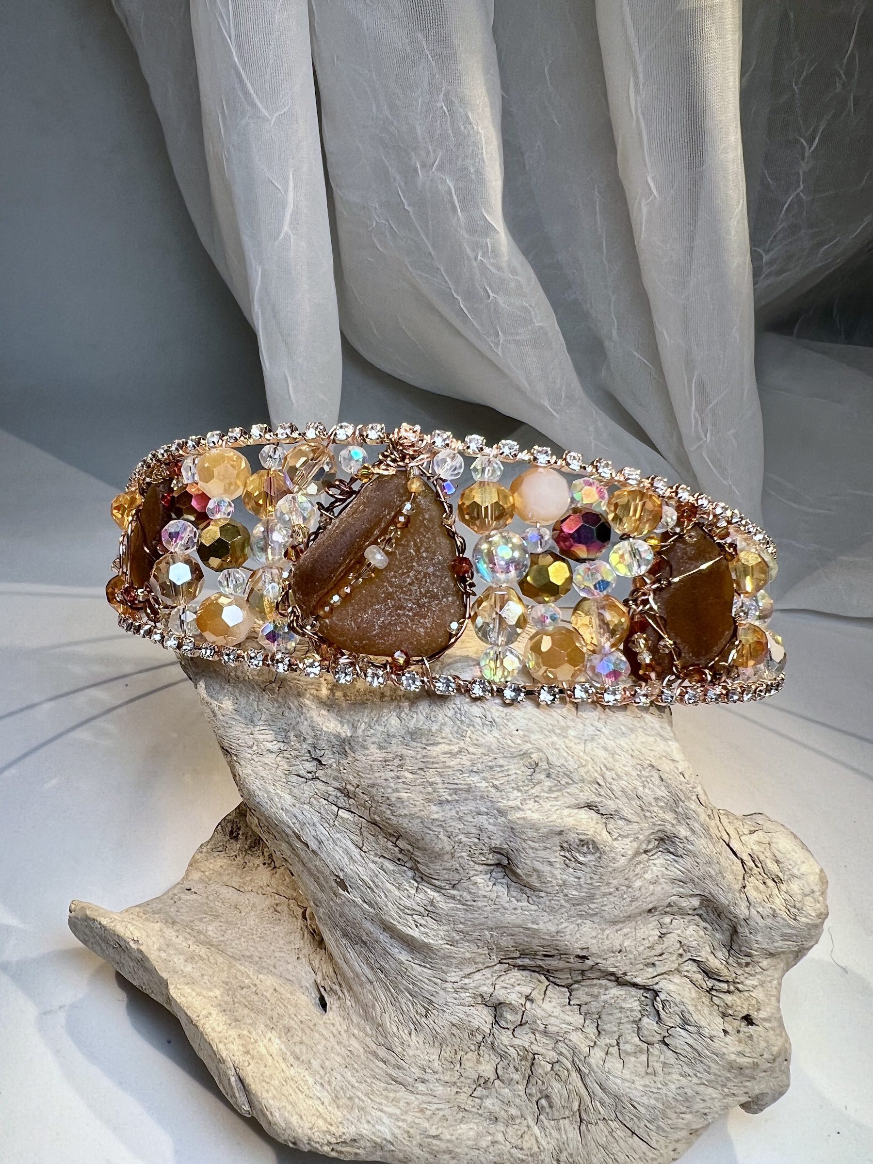 Amber Sea Glass Sparkling Tiara - Image 7
