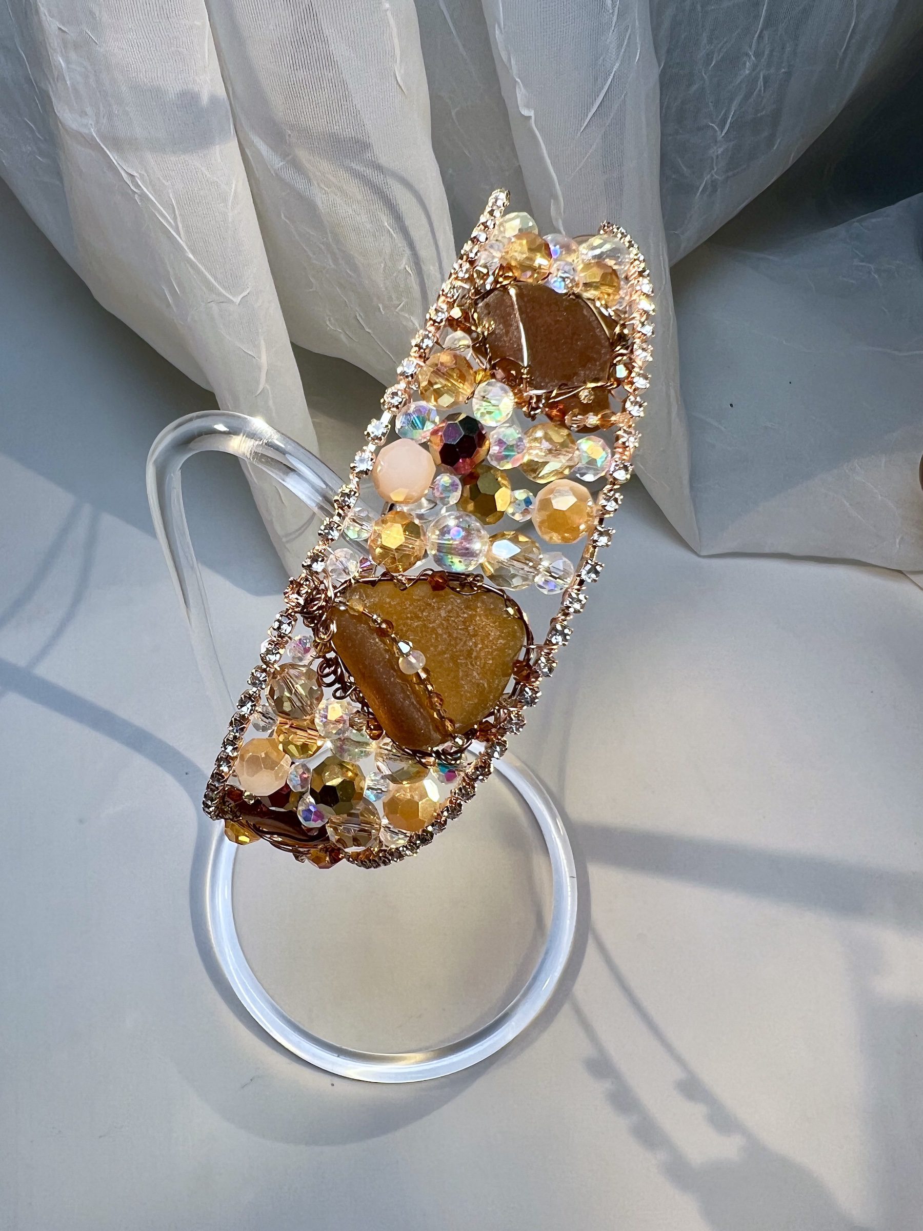 Amber Sea Glass Sparkling Tiara - Image 6