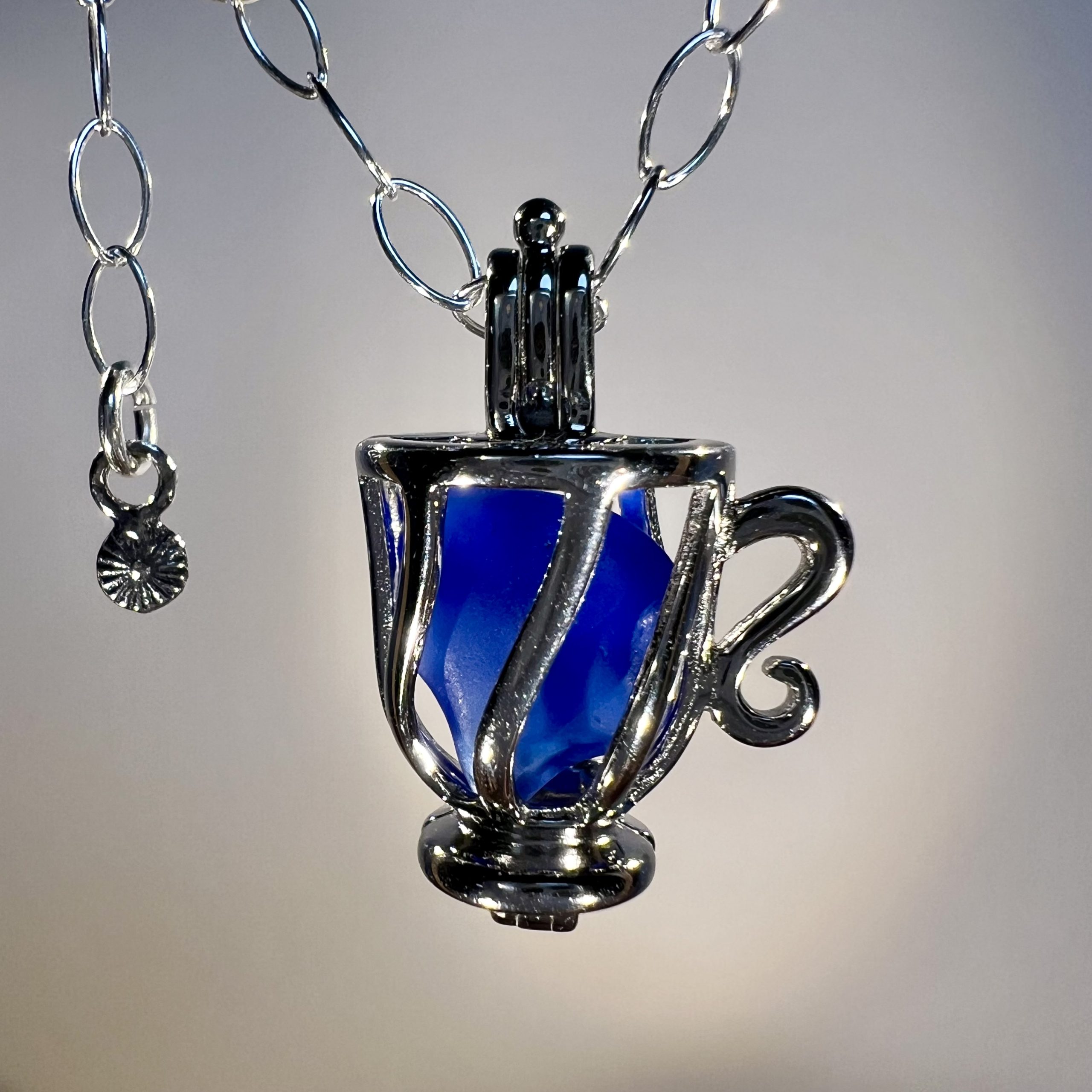 Sea Glass Teacup Necklace - Image 4