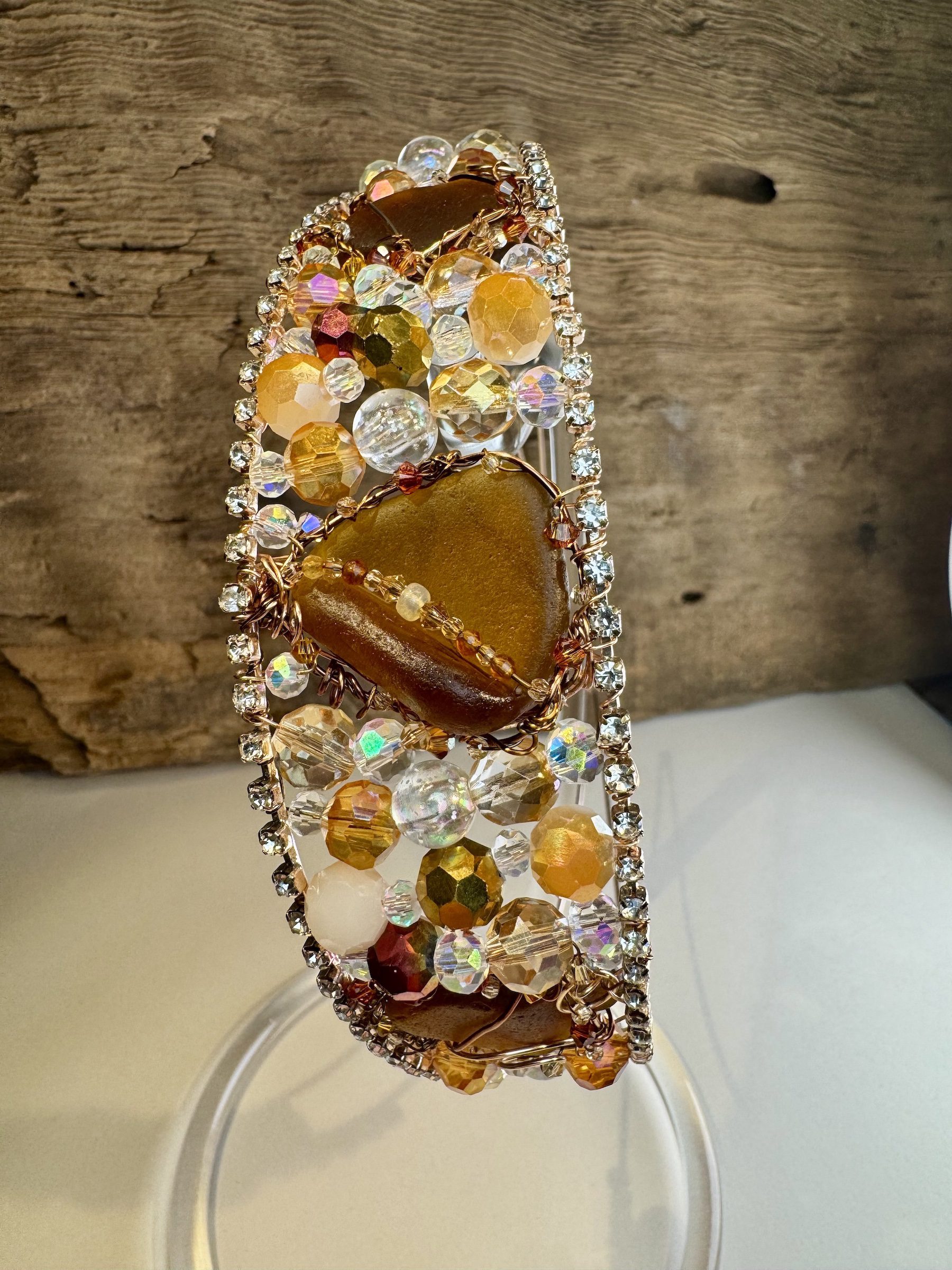 Amber Sea Glass Sparkling Tiara - Image 2