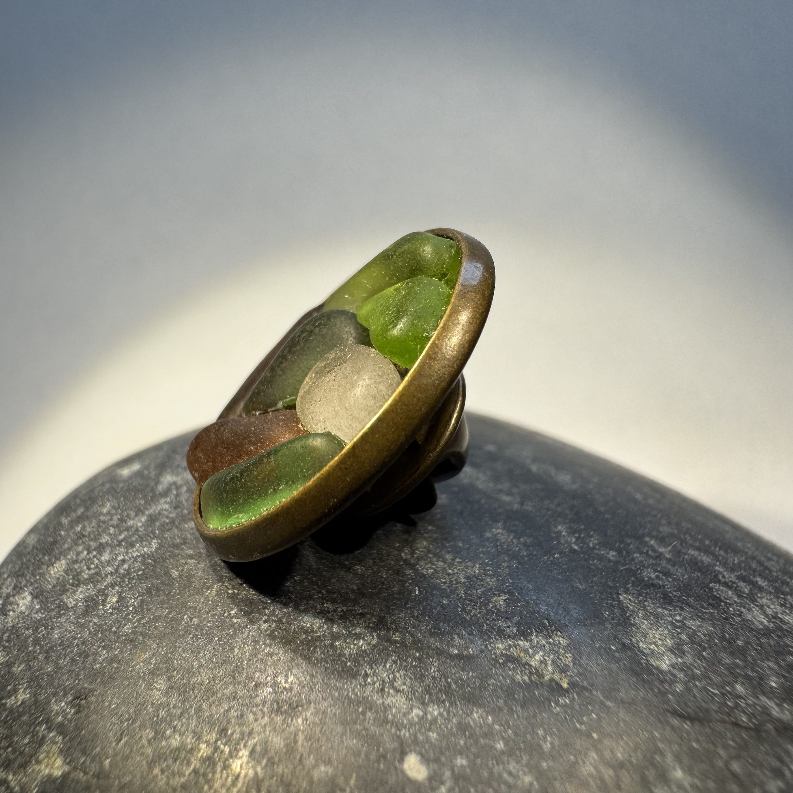 Sea Glass Mosaic Clutch Pin - Image 2