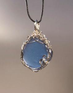 Cornflower Sea Glass Pendant