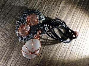 Mary's Cross #5Bonfire glass and copper wire